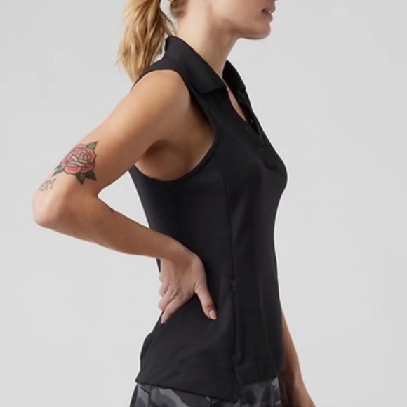 Athleta Everyday Polo Tank - Small -  Black - Picture 3 of 9